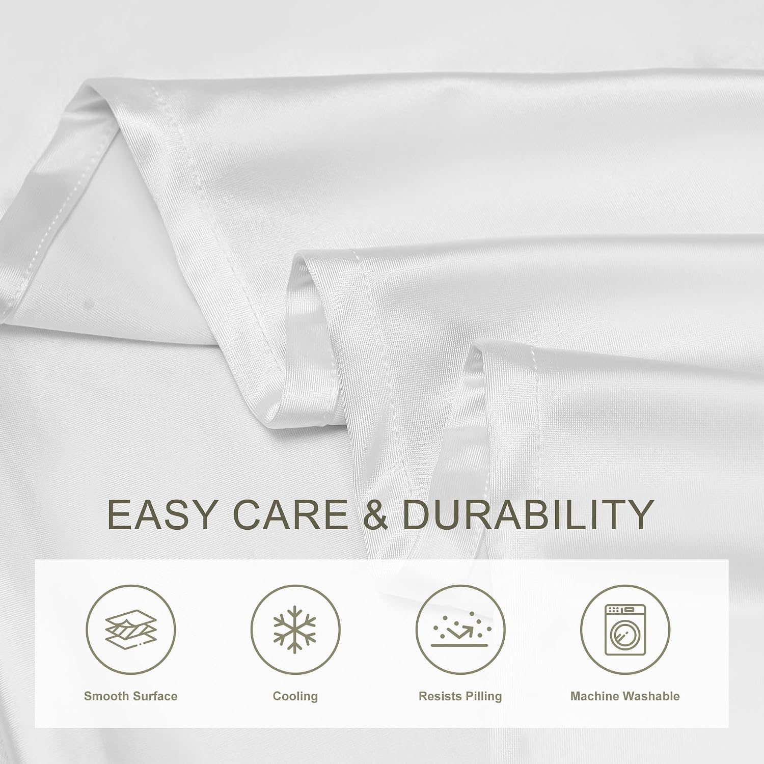 Body Long Pillowcase, Similar to Silk Pillow Case, White