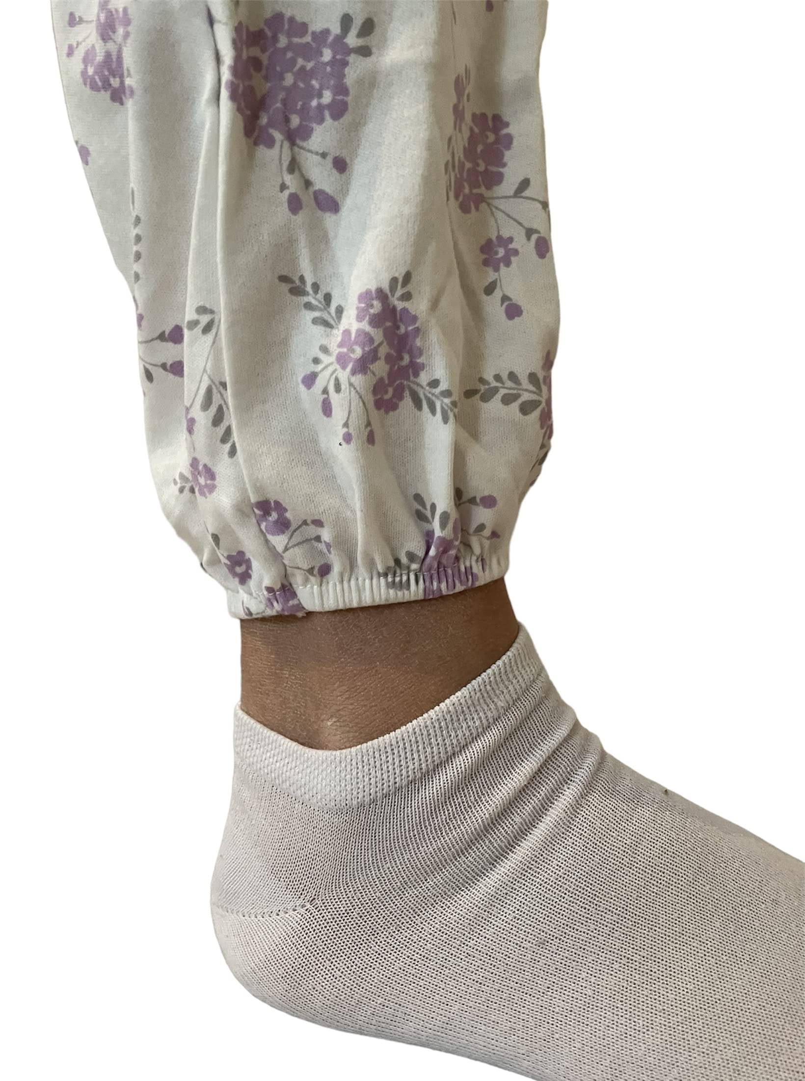 Generico Pigiama Intero, Tutona Intera Sanitaria, da Donna in 100% Cotone Interlock, Invernale per Anziana con Zip Cerniera dalla Schiena all'Ombelico