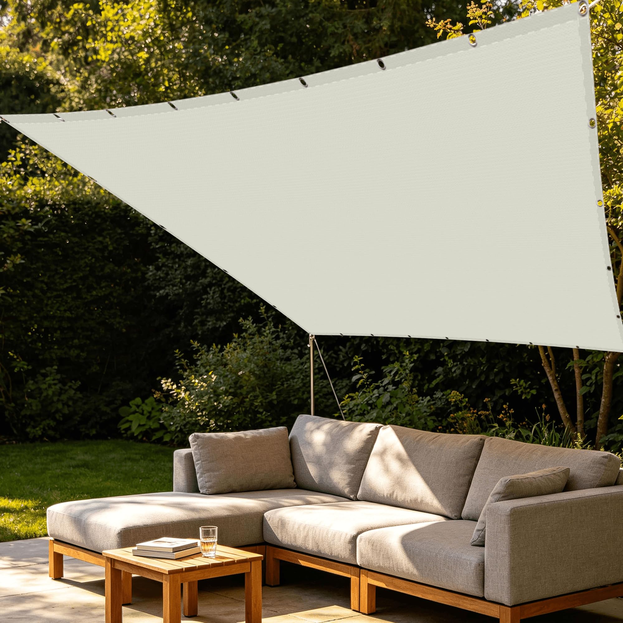 Voiles ombrages rectangulaire blanc cassé imperméable respirant jardin