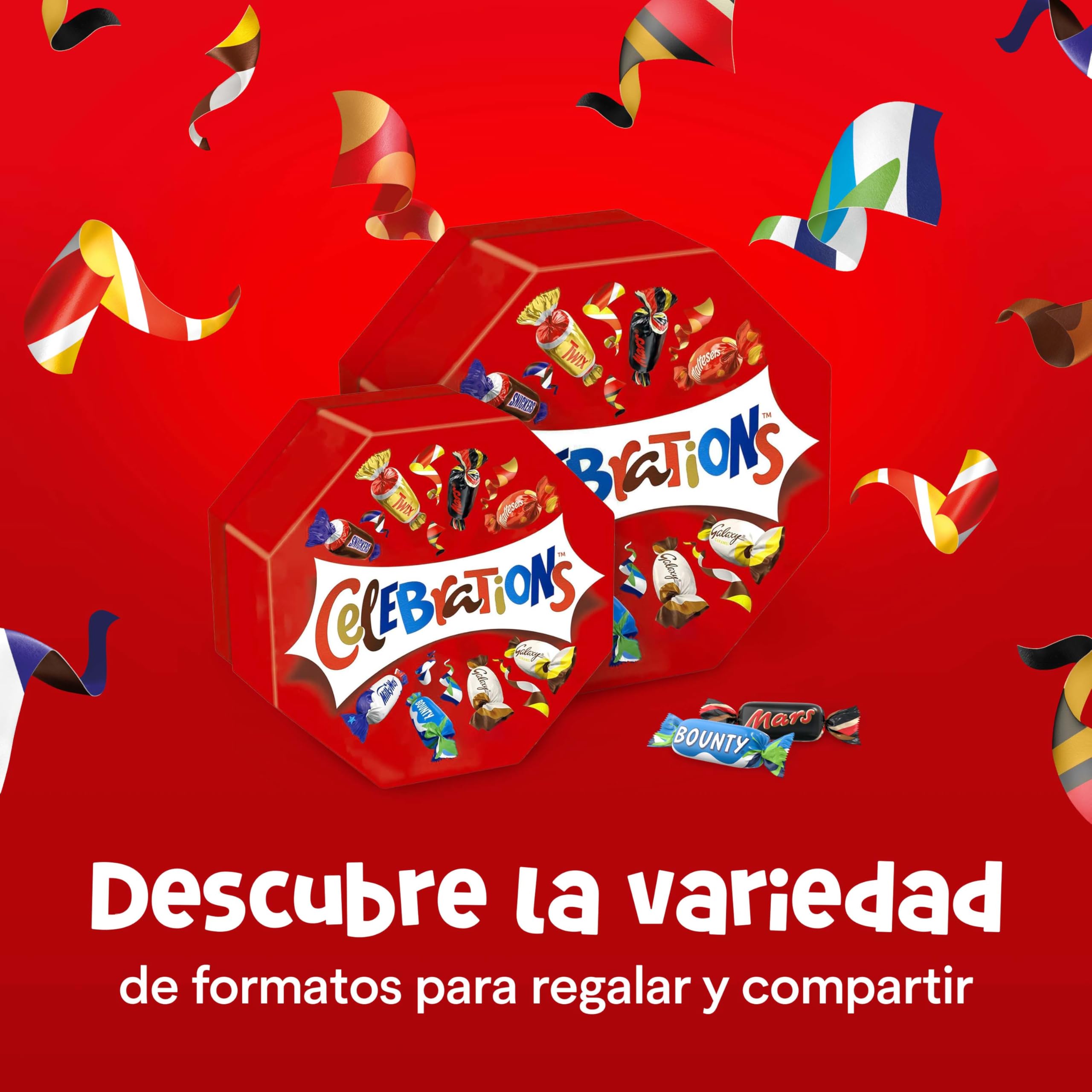 Celebrations, Caja Mezcla de Chocolatinas Mini, Disfruta de un Variedad de Sabores, Ideal como Regalo (196g)