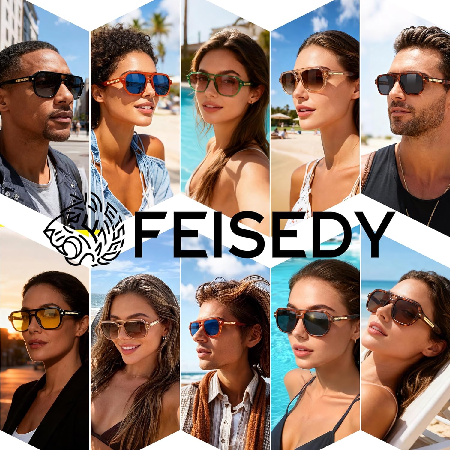 FEISEDY Polarized Aviator Sunglasses Men Women, Retro 70s Style Design - UV400 Protection, Driving & Daily Wear B0203 - Image 5
