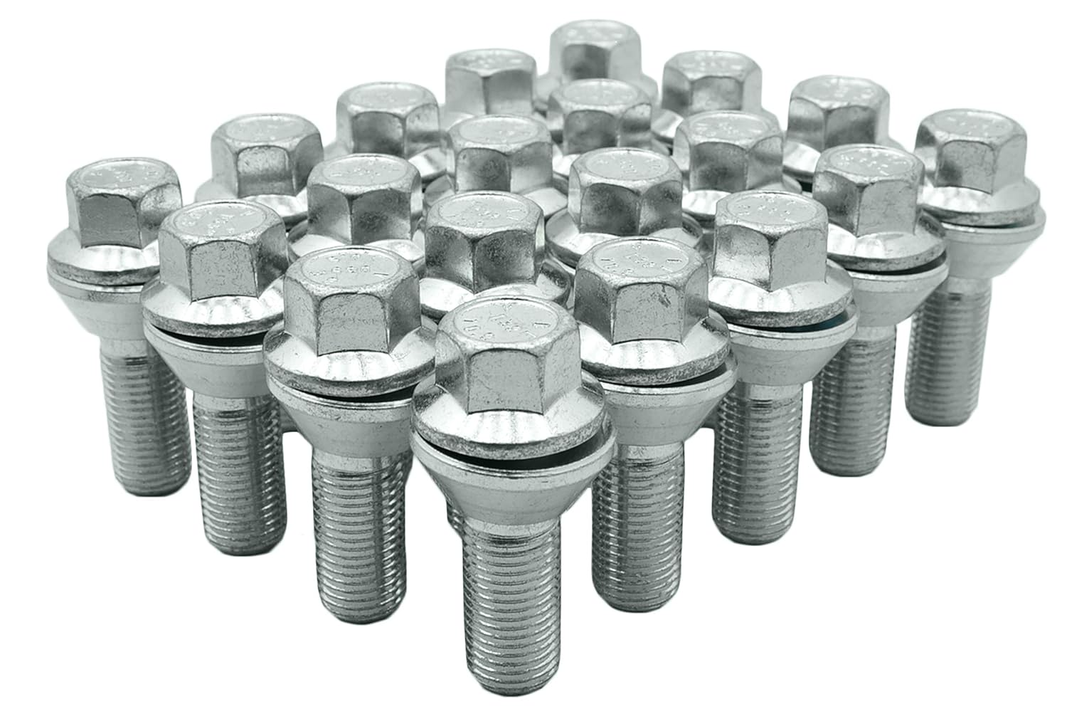 20 Pc | 12x1.25 Zinc PCD Wobble Alloy Wheel Lug Bolts | 17mm Hex | 10.9 Grade | 25mm Shank | Guarantee Resistance & Endurance | Never Rust