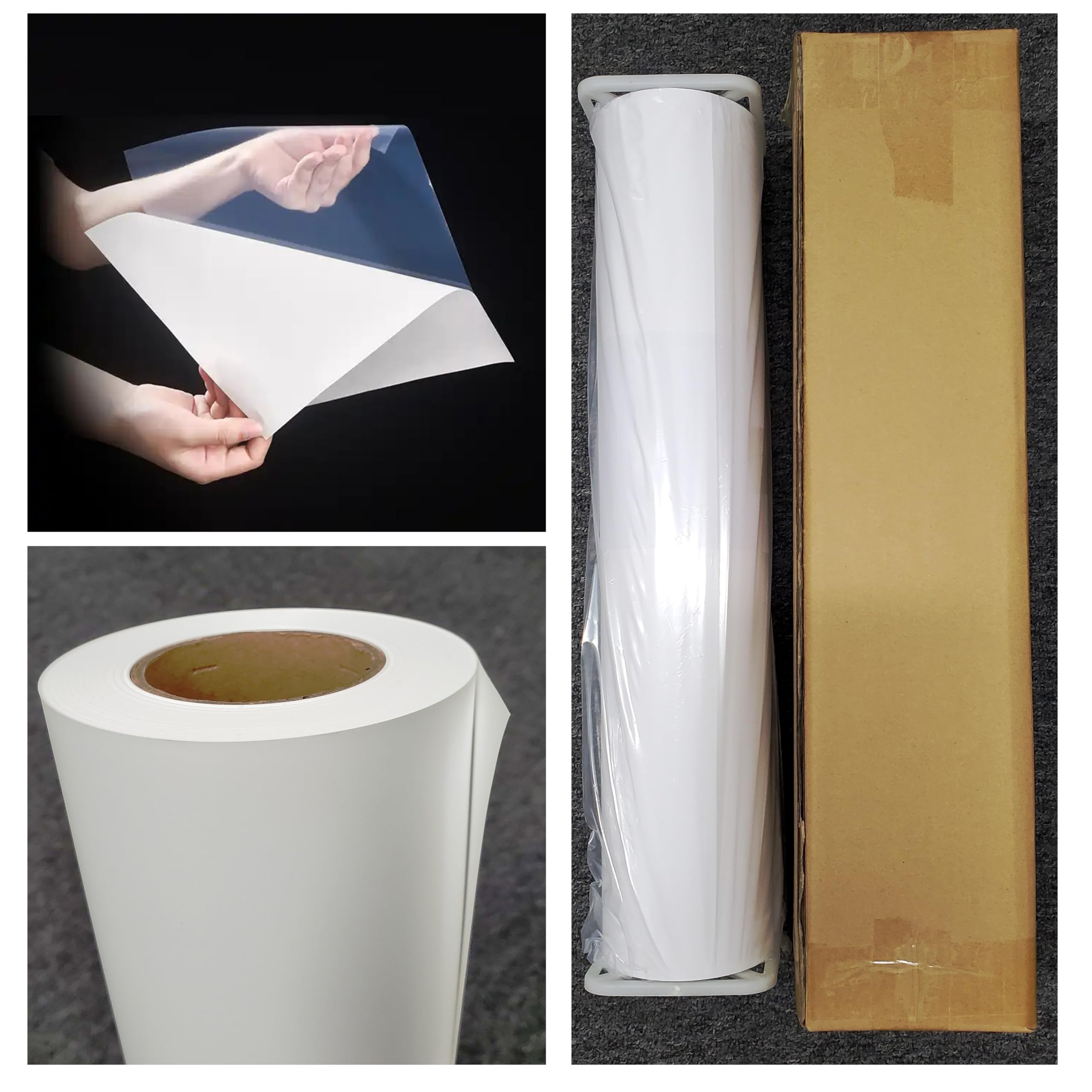 1 x 24 inch x 100 ft Matte Polypropylene Banner roll (self Adhesive) Film Poly Vinyl Waterproof, Tear Resistant, 2 inch core, Wide Format Inkjet Print Poster Signs PVC