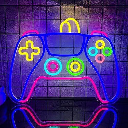 Miniatura 8 de Letrero de neón para gamer, regulable, control de videojuegos, letrero LED de neón para decoración de sala de juegos, alimentado por USB, con forma