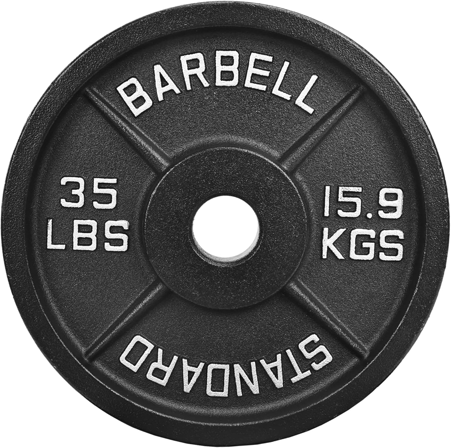 2-Inch Olympic Cast Iron Weight Plate for Strength Training & Weightlifting Home Gym Exercise, Multiple Sizes