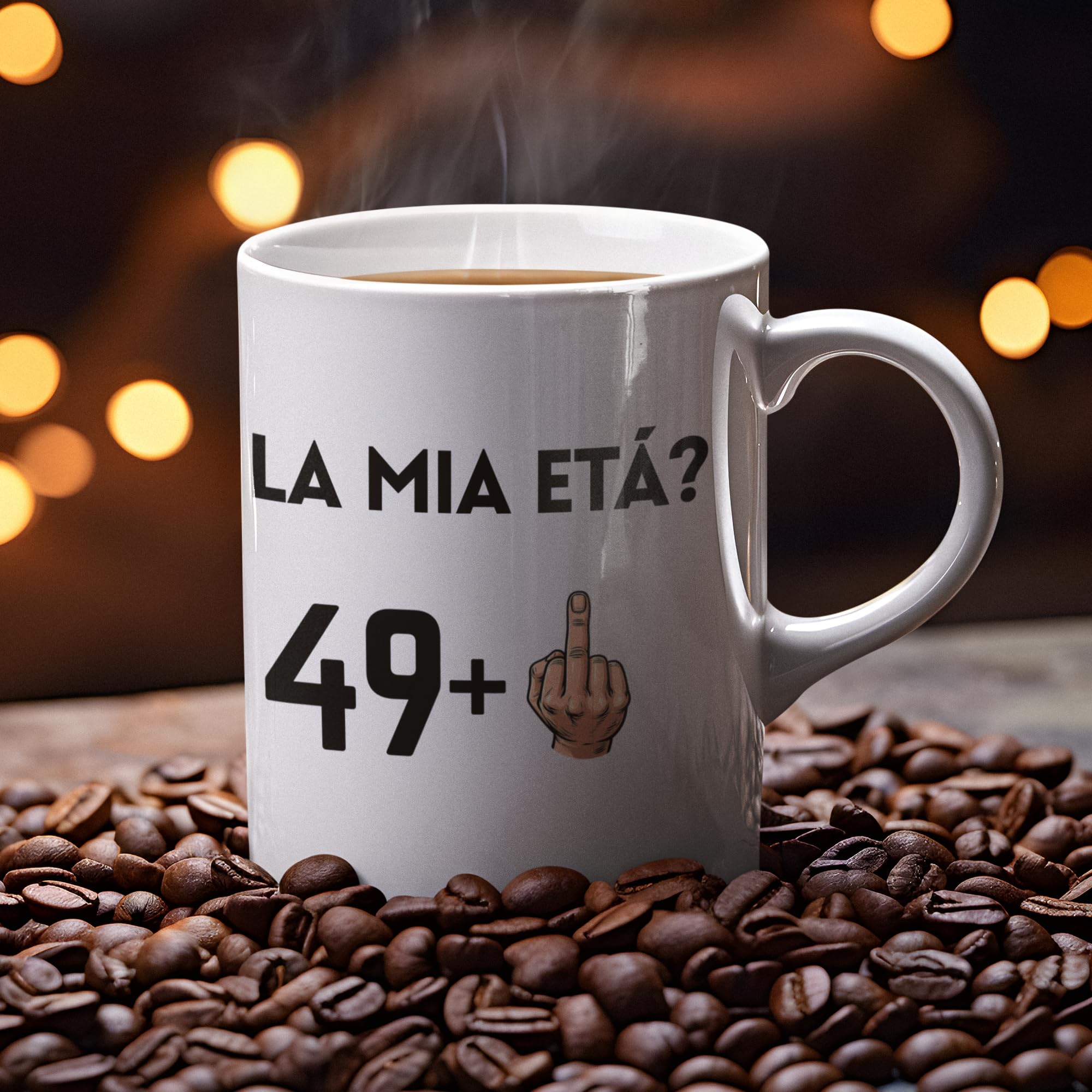 Gesar Tazza 50 Anni Uomo e Donna - Regalo Compleanno 50 Anni - Idea Regalo Divertente Cinquantesimo Compleanno - Gadget Uomo Donna per amico, collega, amica, sorella, fratello - 49+1
