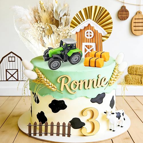 Farm Tractor Cake Topper Fences Tractor Party Decorations Farm Cake Decoration Farmers Market Baby Shower Birthday Party Supplies