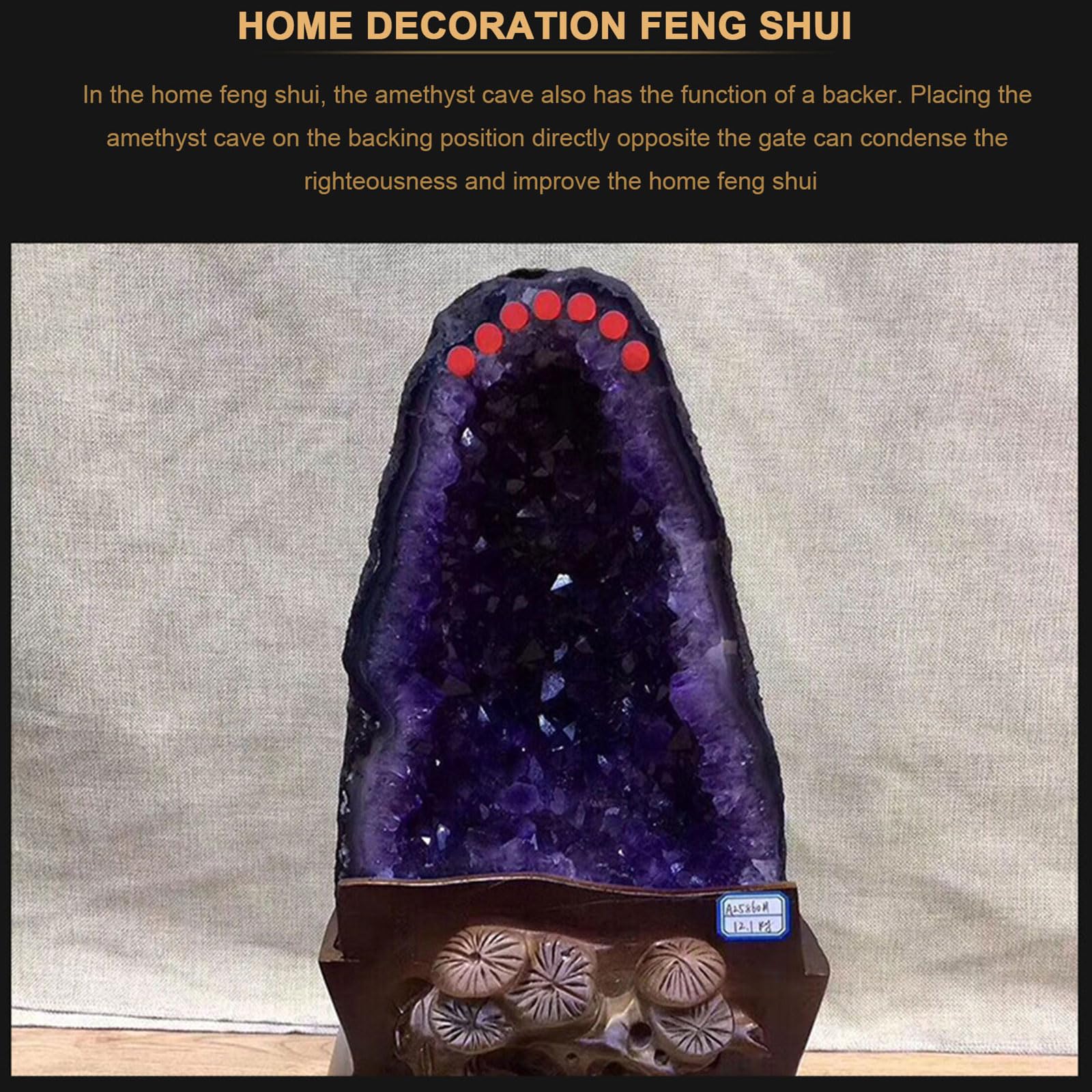 Clúster de Amatista Natural Geode Druze Crystal Espécimen de minerales de Roca áspera Reiki Meditación Wichcraft Decoración de la habitación Espiritual,5~5.5kg