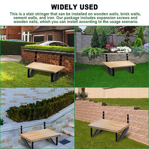 Miniatura 9 de Cuerda de escalera de acero de 1 escalón, cuerdas de escalera de metal para altura de cubierta de 11.9 pulgadas, elevador de escalera de acero para