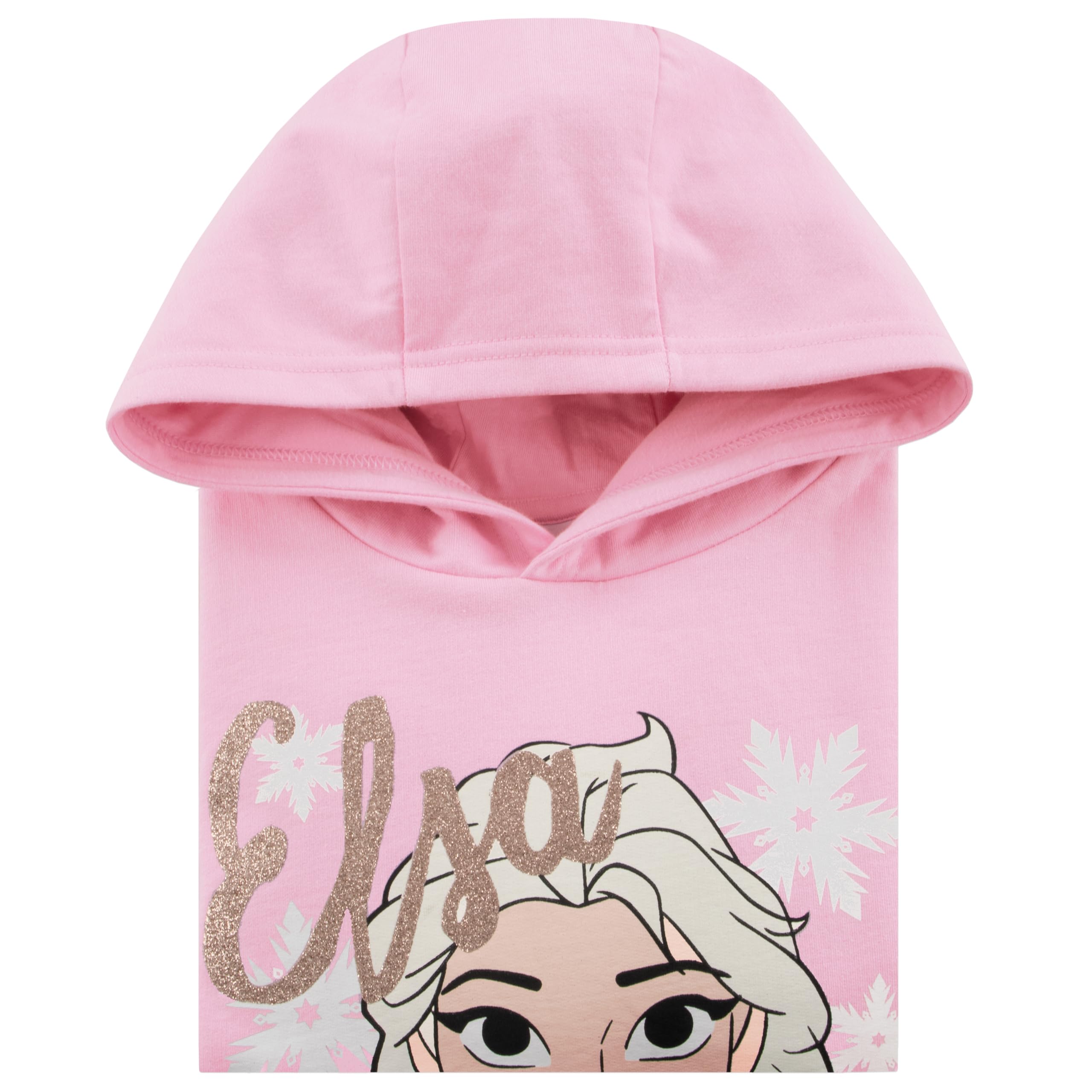 Disney Bluza Z Kapturem Frozen Elsa Dla Dziewczynki, Różowa Bluza Dziecięca Bawełna, Sweter Dla Dziewczynek