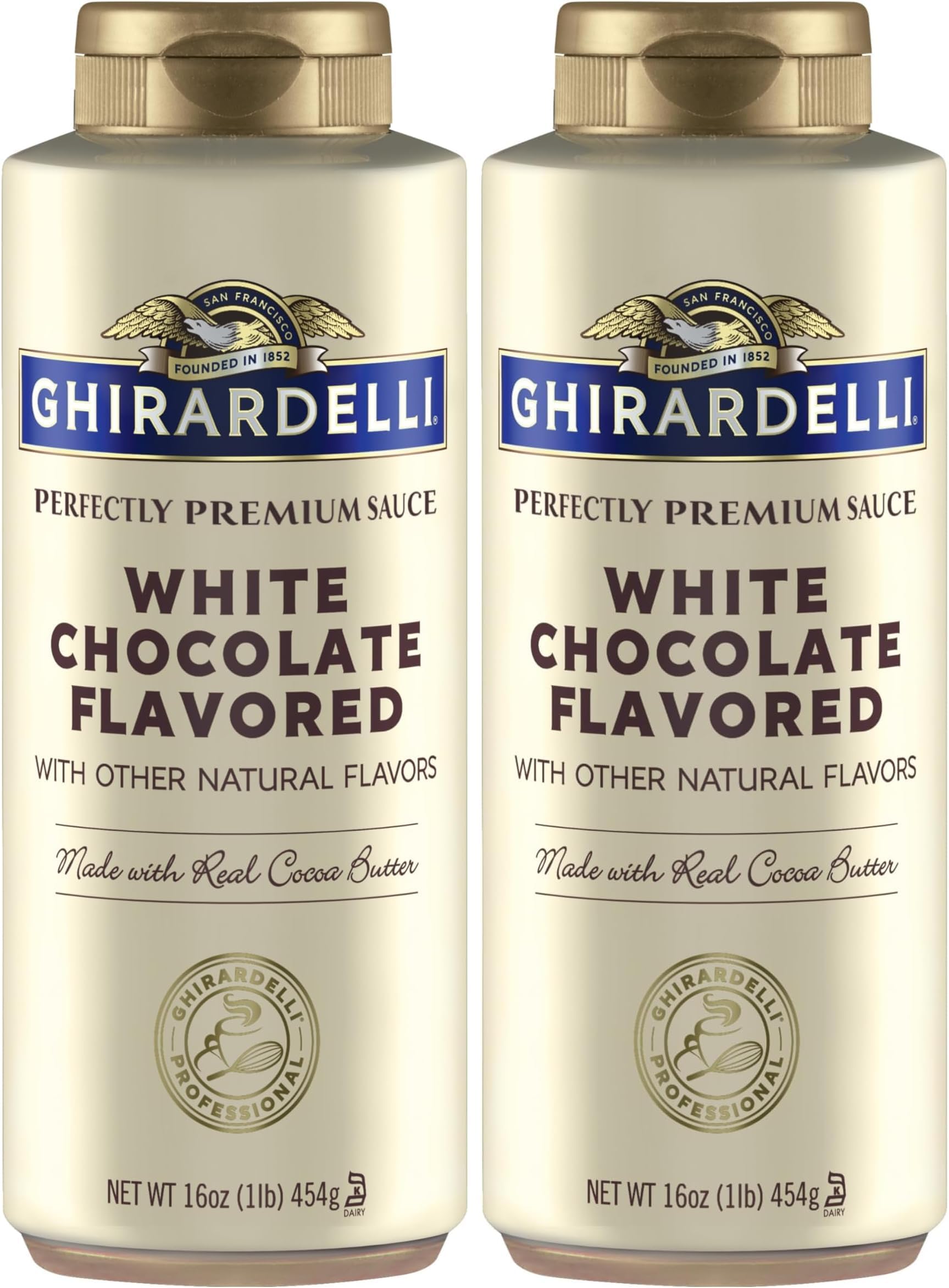 Ghirardelli White Chocolate Flavored Sauce Squeeze Bottle, 16 oz (Pack of 2)