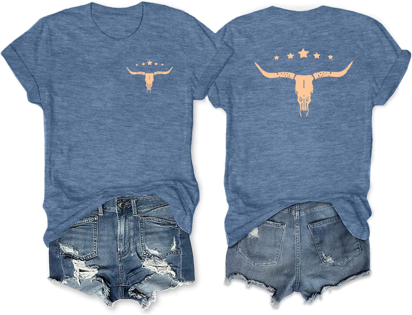 Womens Western Graphic Cowgirls Shirt Rodeo Print Tops Short Sleeve Cowboy Tops