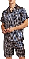 Vista 1 de Pijamas de satén para hombre corto con botones Pj Set ropa de dormir