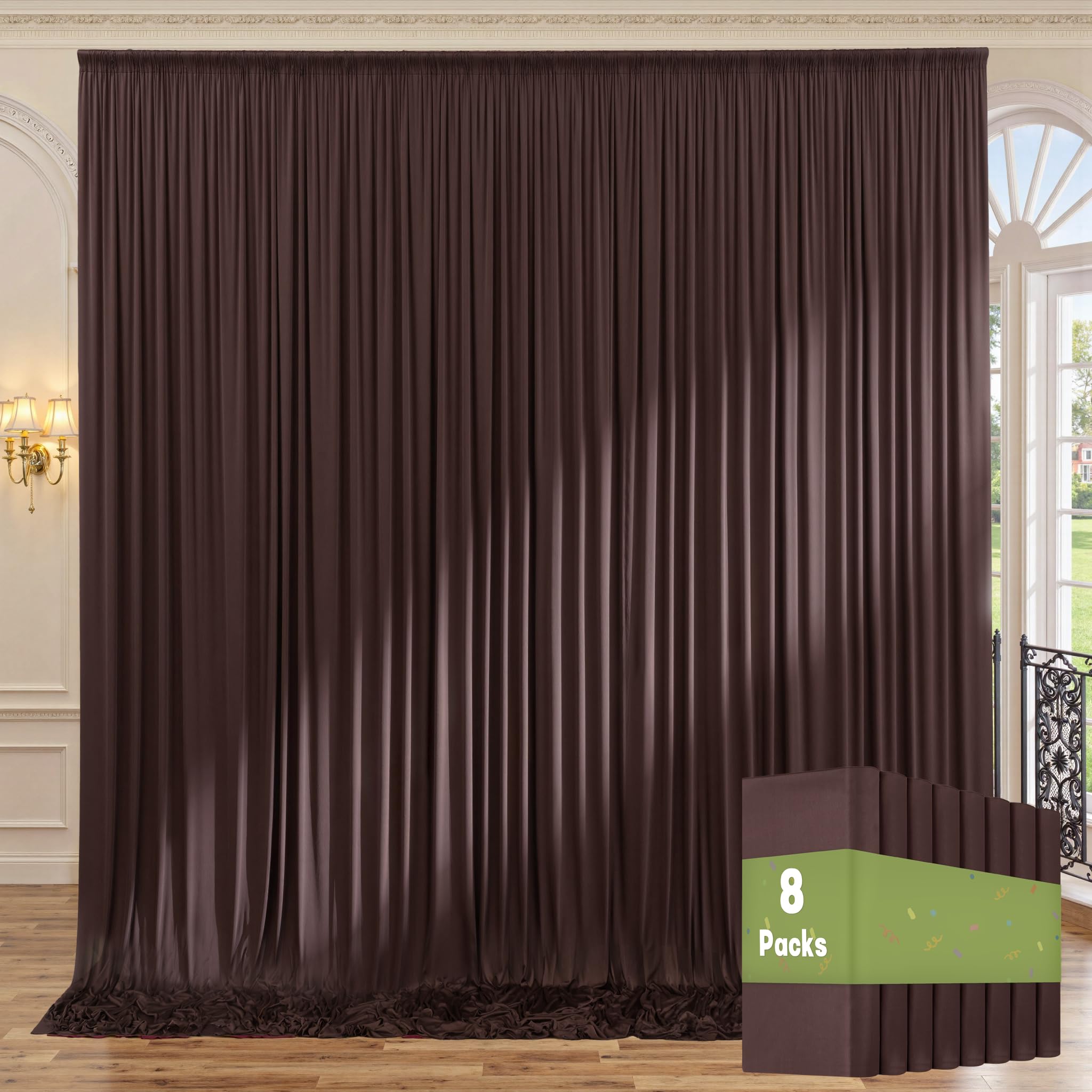 10ft x 10ft Wrinkle Free Black Backdrop Curtains for Parties, 2 Panels 5ftx10ft Polyester Photo Backdrop Drapes for Wedding Birthday Graduation Photography Background — view 43