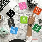 Personalized Luggage Tags for Suitcases,Custom Acrylic Tags with Hole & Steel Loop for Travel,Backpacks,Golf,Bagwine Cup,Waterproof (Black)