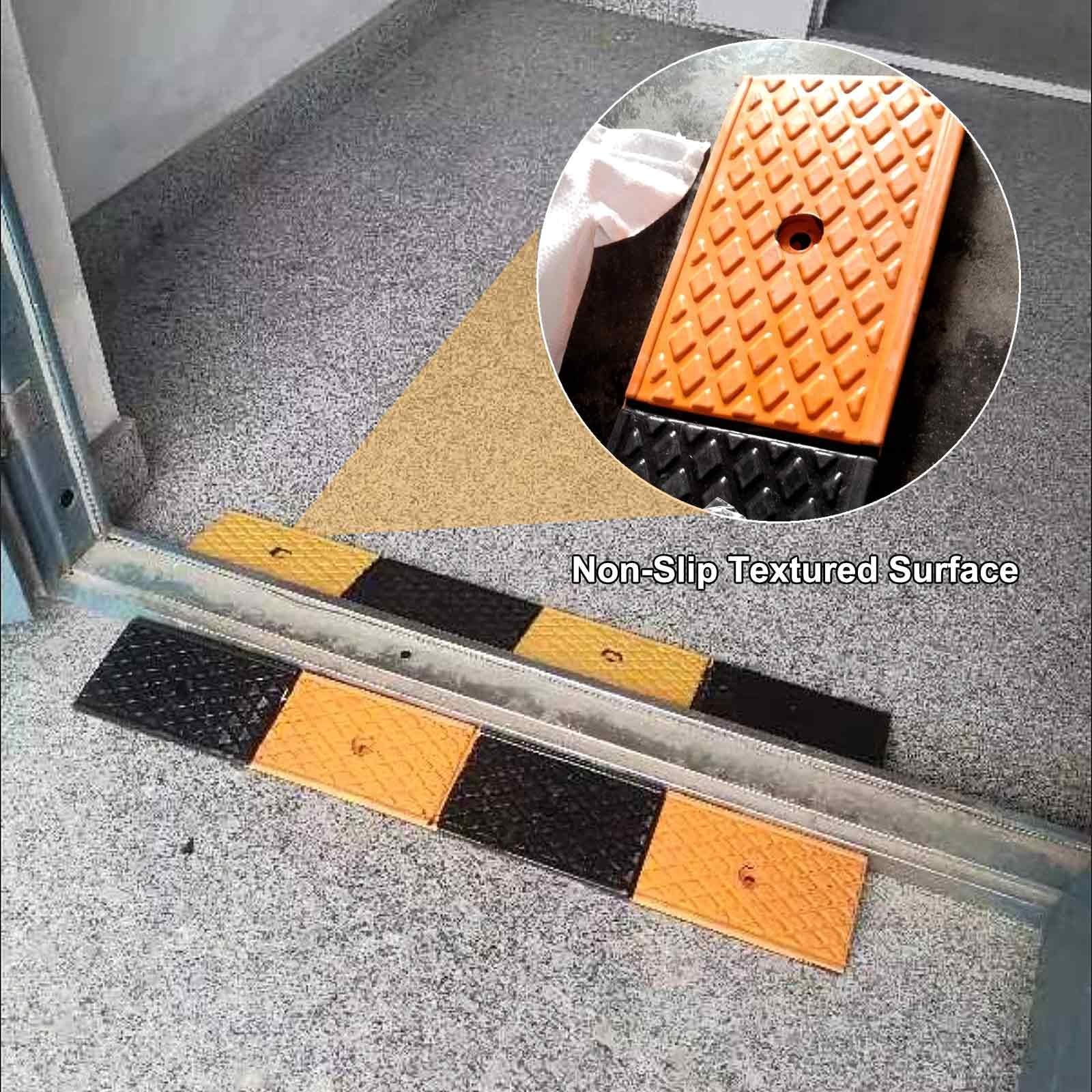Gumowa rampa krawężnikowa | Czarny Żółty Podwyższenie 3-5 cm dla wózków inwalidzkich i samochodów: Rampa progowa(5cm Rise high)