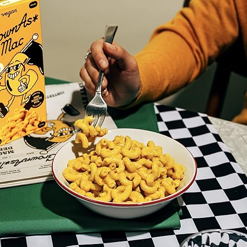 Miniatura 5 de GrownAs Macarrones y queso veganos, paquete variado de 4, 0.88 onzas de proteína por paquete, sabor clásico y real, sin lácteos, aperitivo alto en
