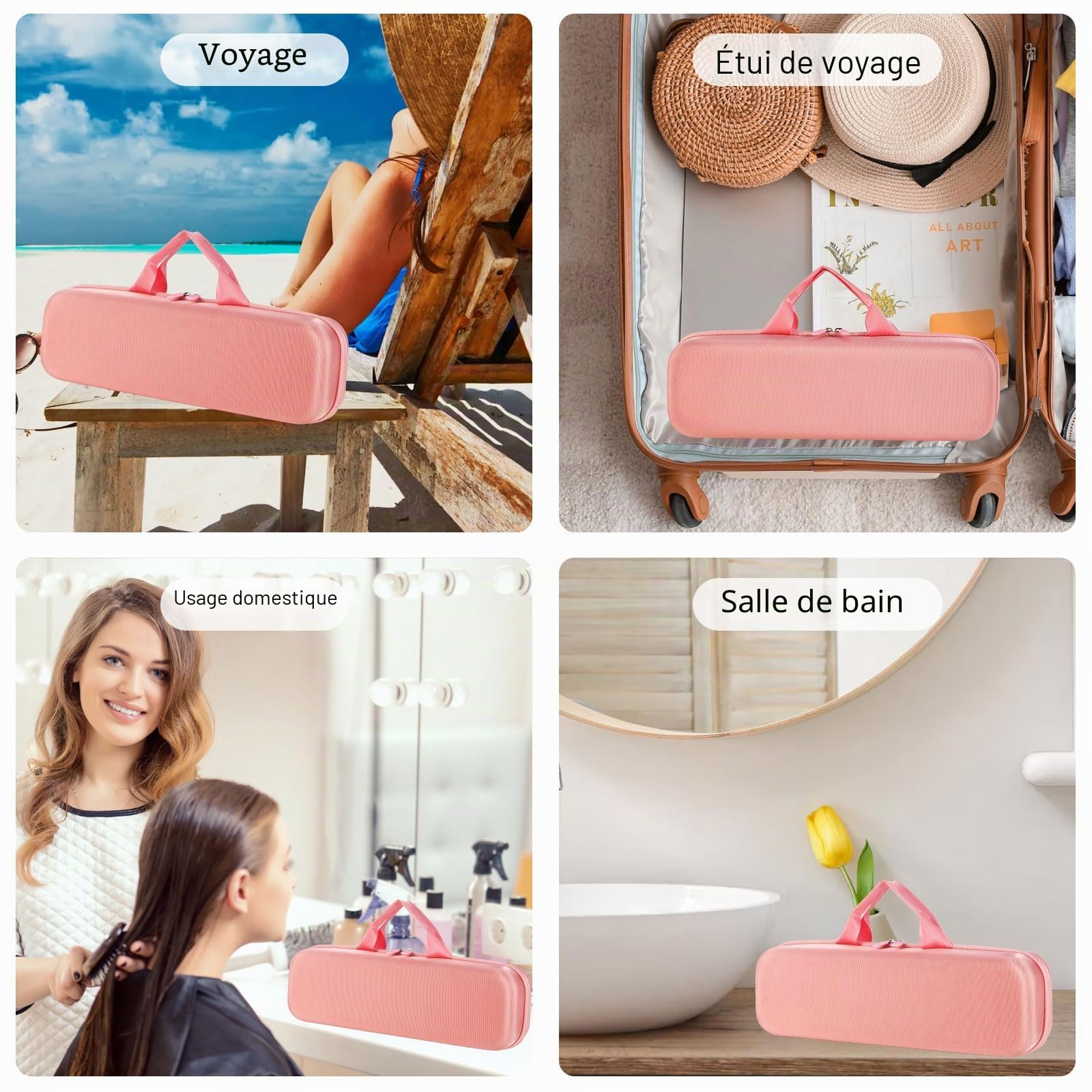 Étui de transport pour Dyson Airstrait HT01, Rose Gold, Formal, Fermeture éclair, étui pour lisseur