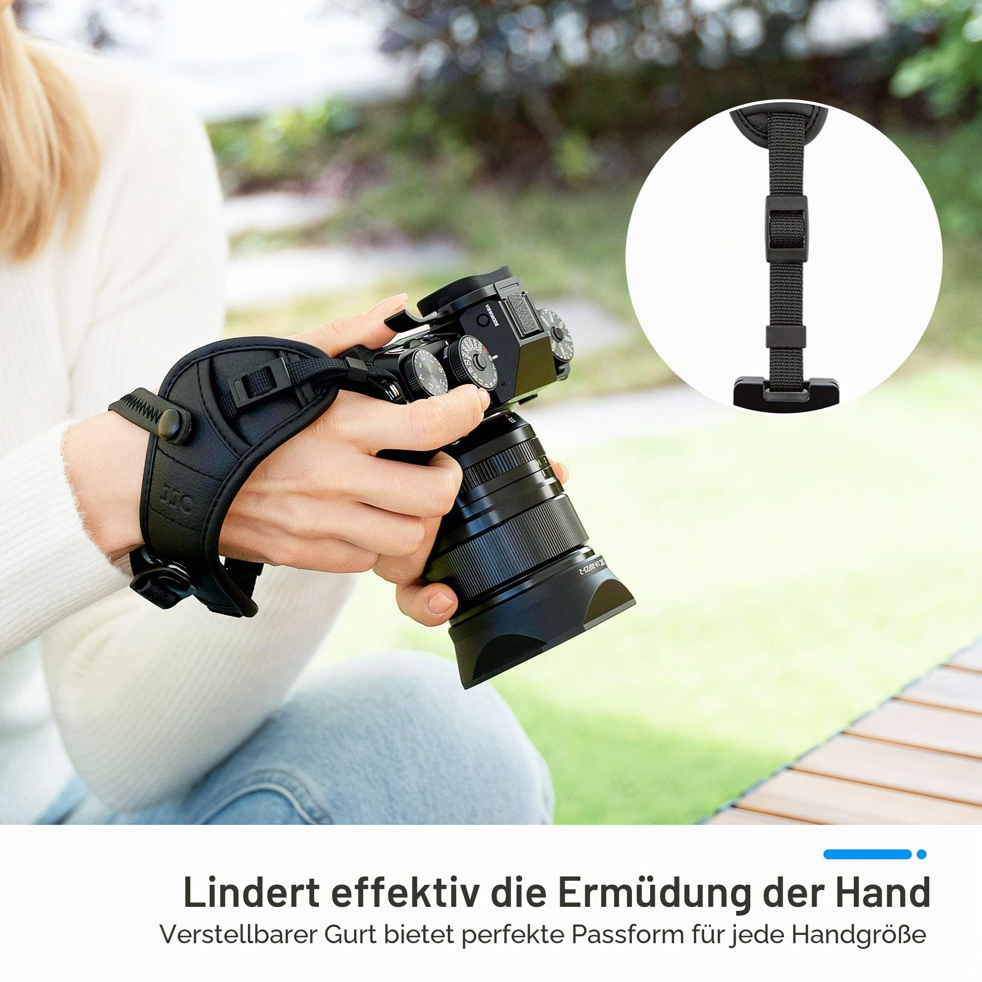 JJC Handschlaufe für DSLR Kameras Canon Nikon(mit Arca Swiss Type Platte)