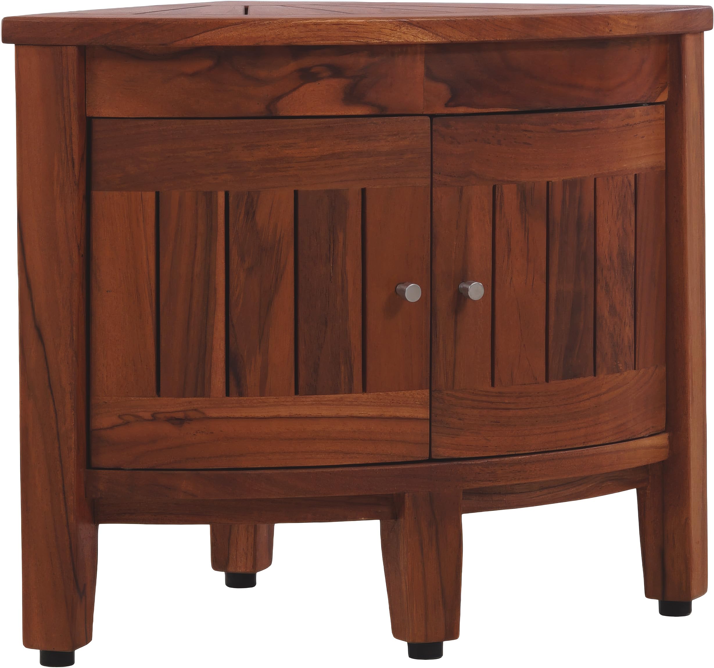 15.5" Kai Corner Teak Shower Bench with Cabinet