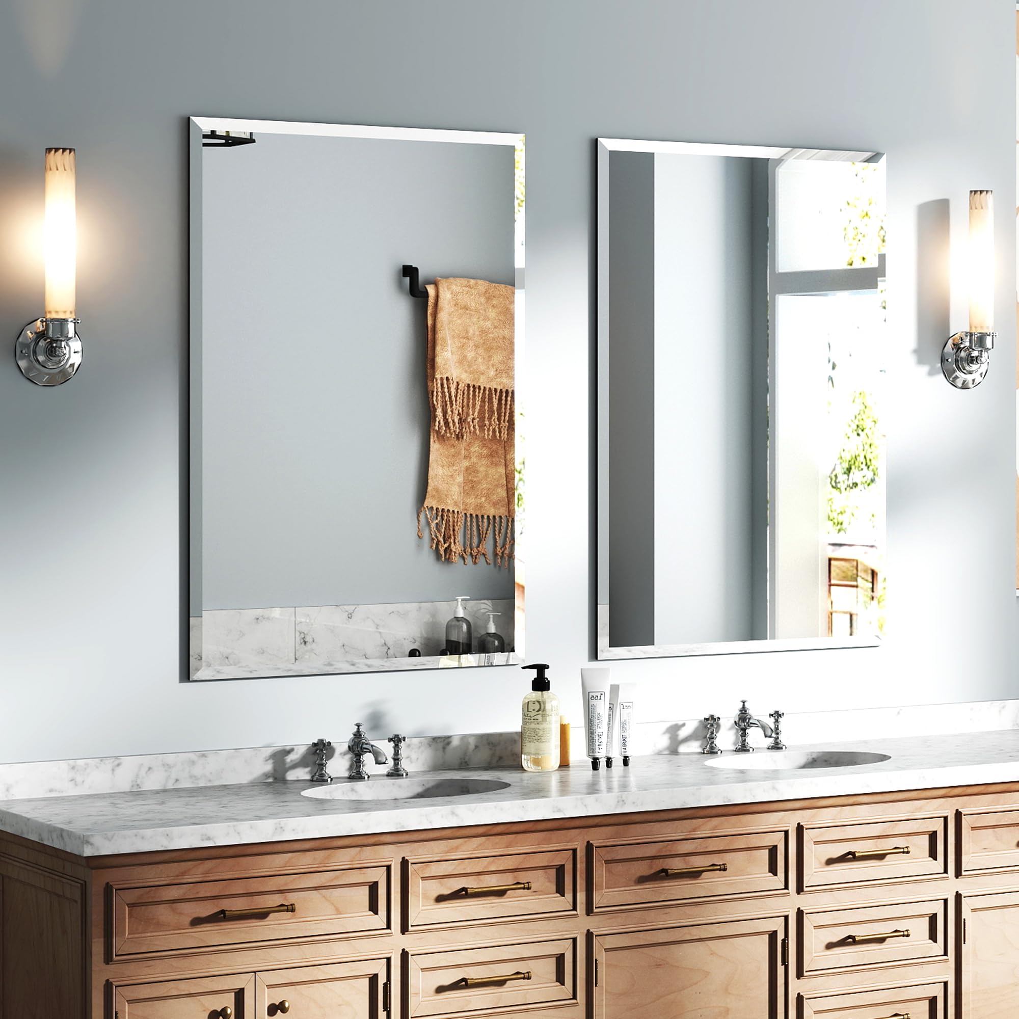  / Forma/ 24cm Amazon.com: Chende 2 Packs Large Bathroom Wall Mirror, 24