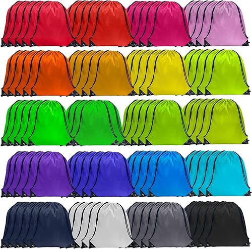 GoodtoU Mochila con cordón Bolsas de cincha Bolsas de cordón Bolso de deporte de cuerda de nylon a granel, 20 colores, Deportes