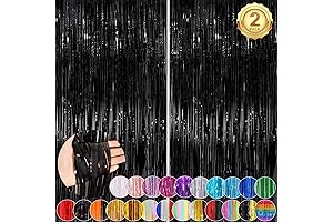 Black Fringe Curtain 2Pack