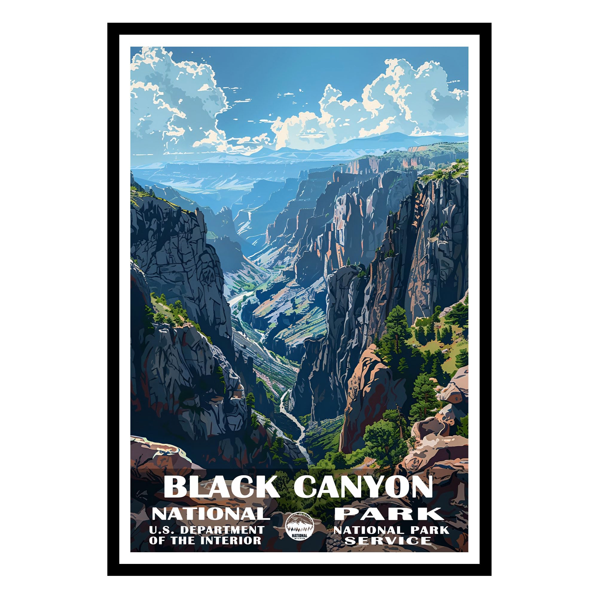 Black Canyon National Park Poster, Black Canyon National Park Wall Art, National Park Posters, National Park Wall Art, Travel Poster, National Park