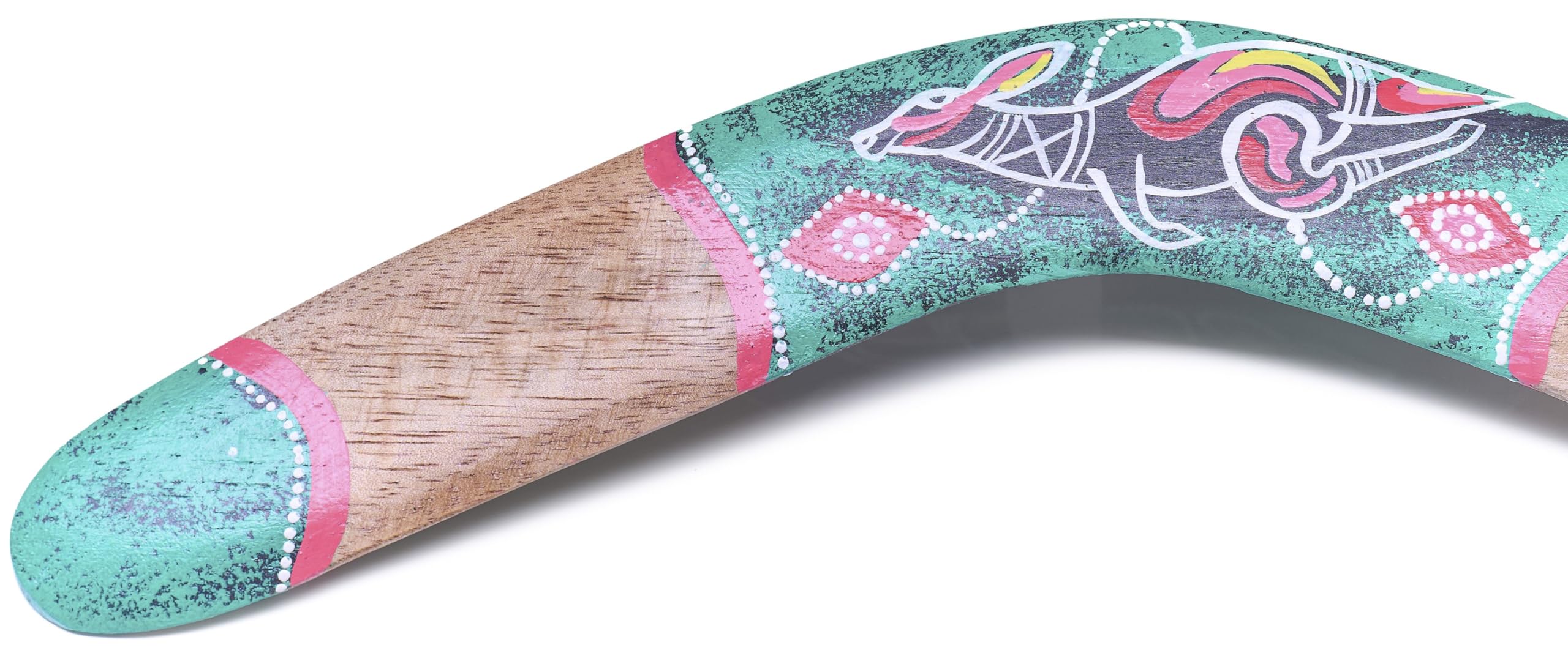Boomerang de madera, 40 cm, canguro, pintado a mano, decorativo y funcional, adecuado para actividades al aire libre — view 2
