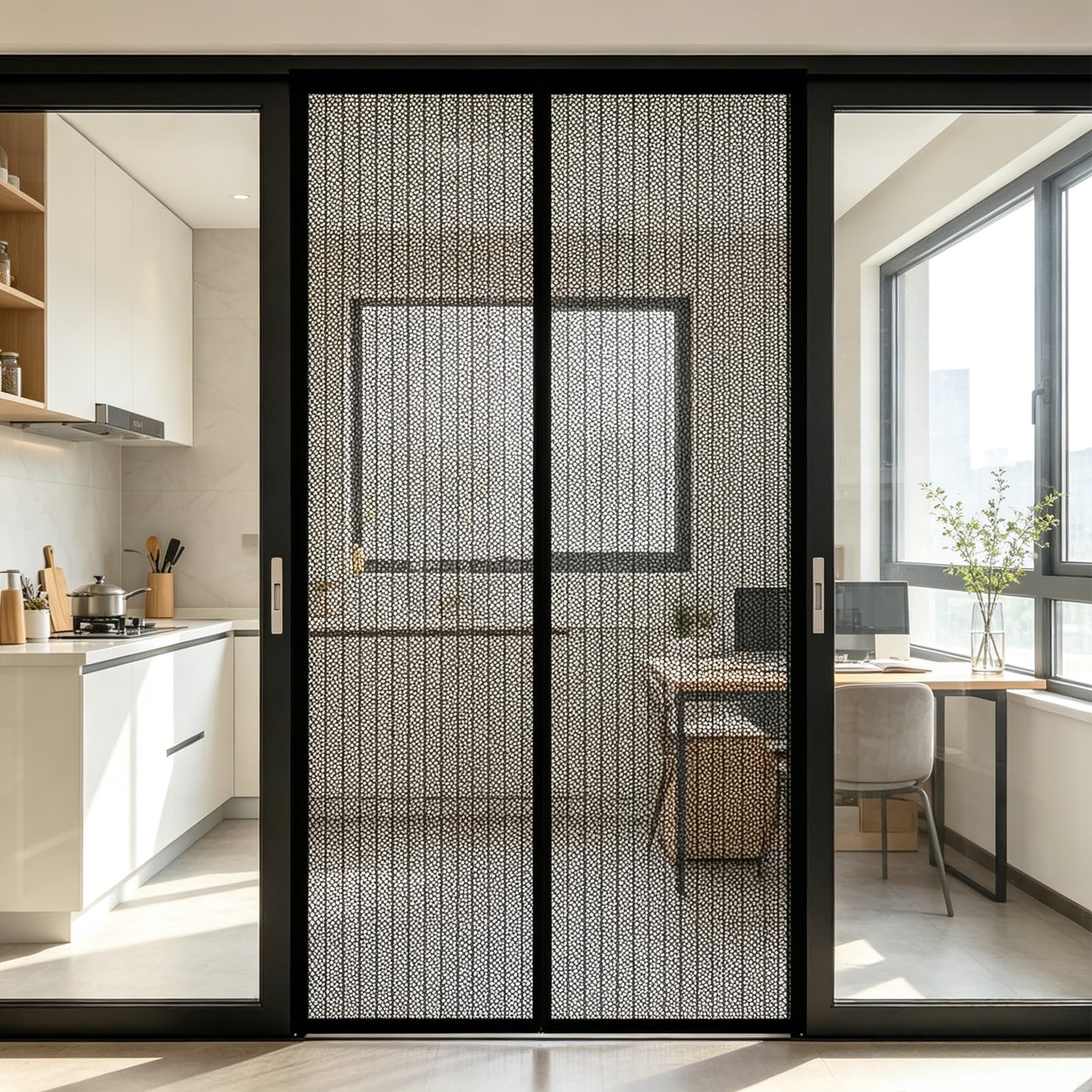 Moustiquaire de porte pour patio et couloir profitant de l'air frais