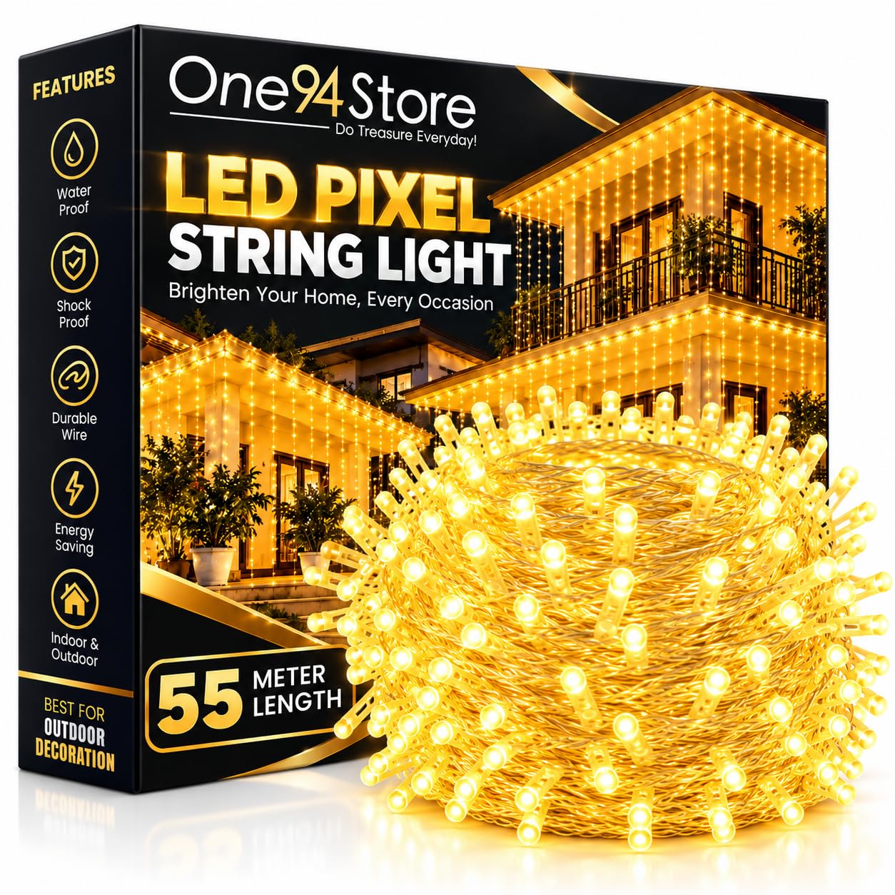 56 LED Fairy Lights - 20m Warm White String Lights -9