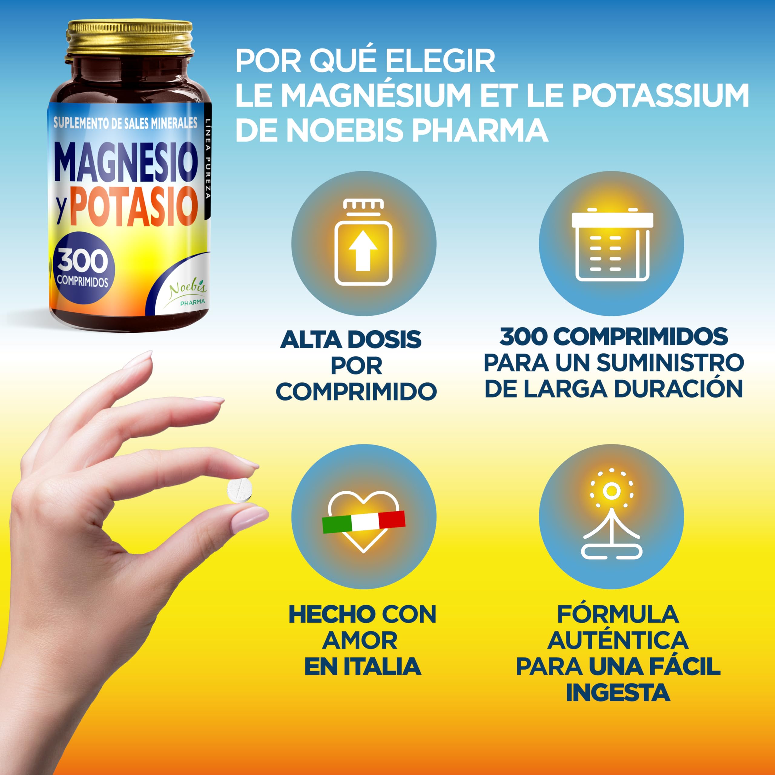 Magnesio y Potasio 300 Comprimidos (x3) - Suplemento para Combatir el Cansancio, la Fatiga y Adaptarse al Calor | Citrato de Magnesio y Citrato de Potasio Alta Asimilación