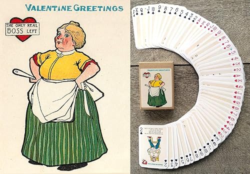 FlonzGift - Juego de cartas de San Valentín 54 cartas diferentes vintage retro divertido dibujos animados poemas para tarjetas de felicitación del