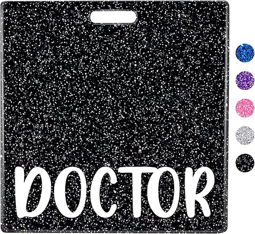 Miniatura 1 de Plifal Insignia de médico titular de la tarjeta de amigo de enfermería accesorios de enfermería con purpurina negro horizontal identificación