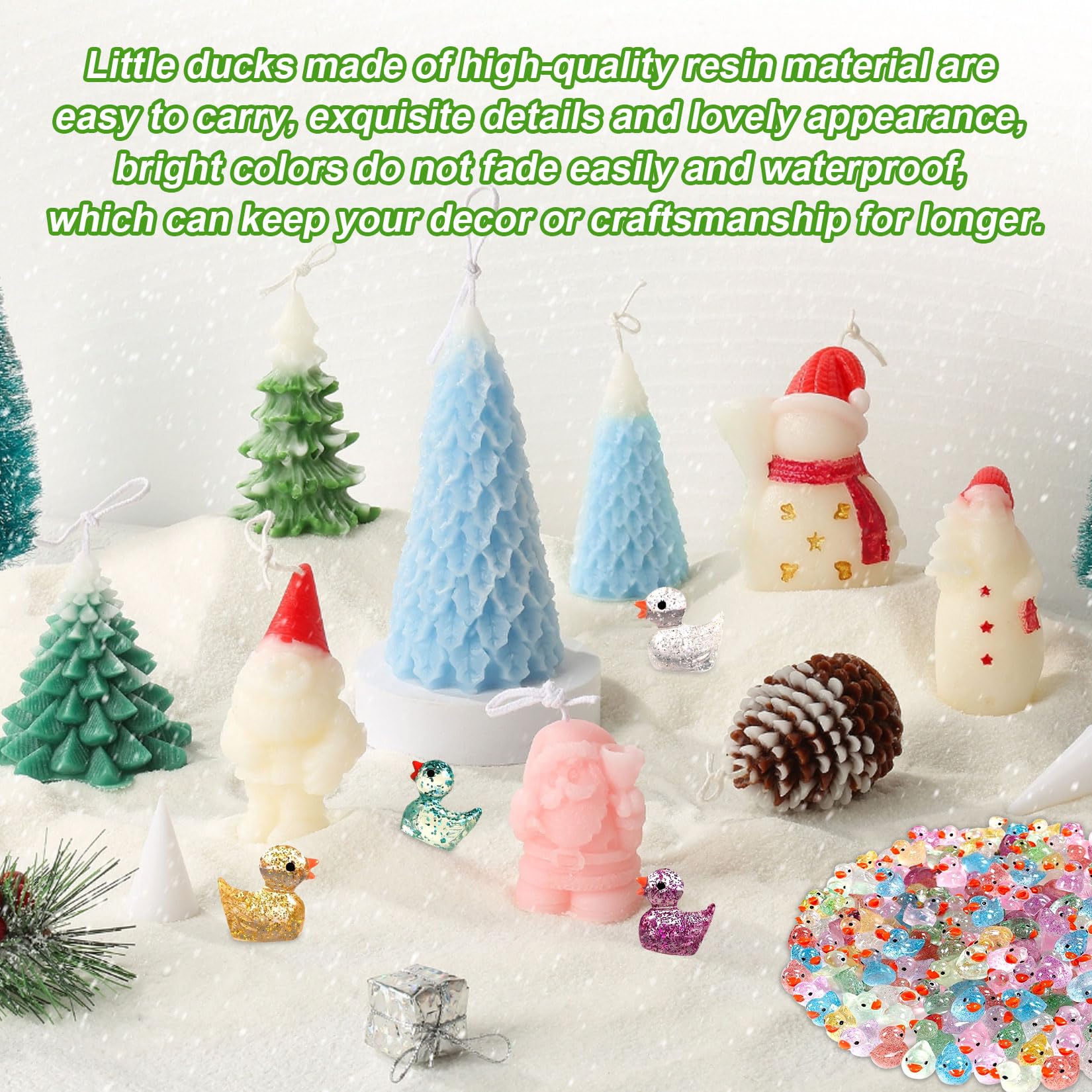 120 PcsMini Ducks, Luminous Mini Resin Ducks, Glitter Mini Plastic Duckss, Glow in The Dark Duckss - Image 3