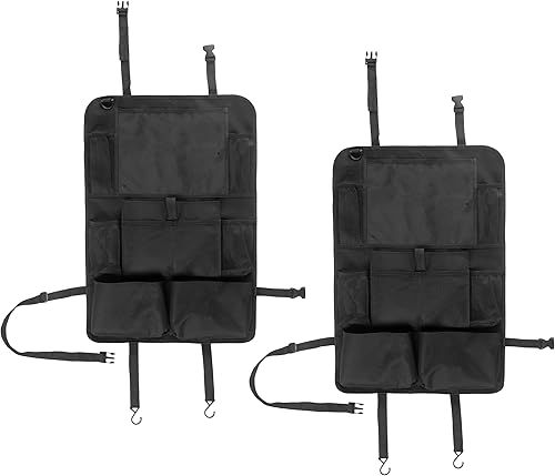Stalwart Organizador de asiento de automóvil, paquete de 2, accesorios de organización de automóvil para asiento trasero con 9 bolsillos y soporte