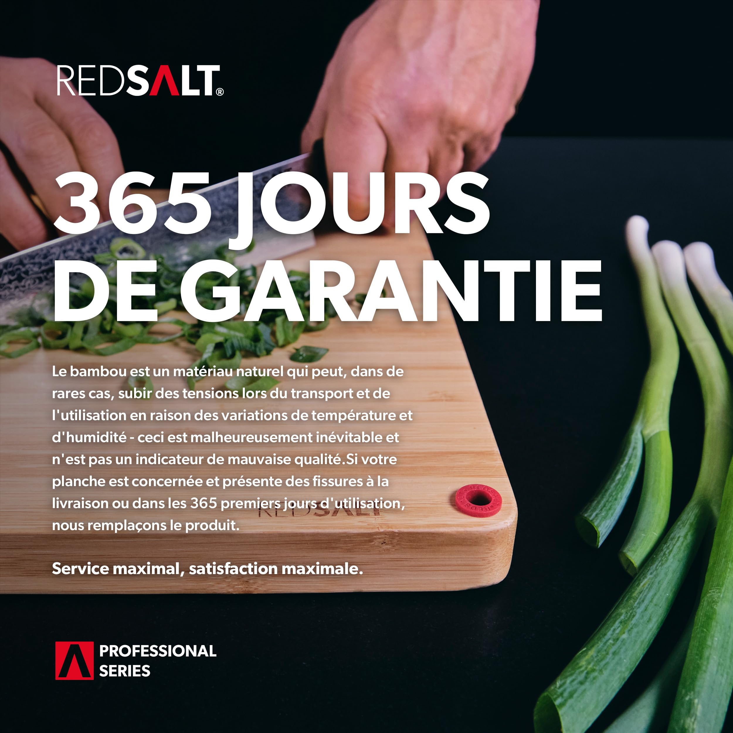REDSALT Planche à découper innovante en bois de bambou XL 50 × 36 × 2,5 cm | Antidérapante, double face, antibactérienne, rainure profonde pour jus | Grande planche en bois de qualité supérieure pour