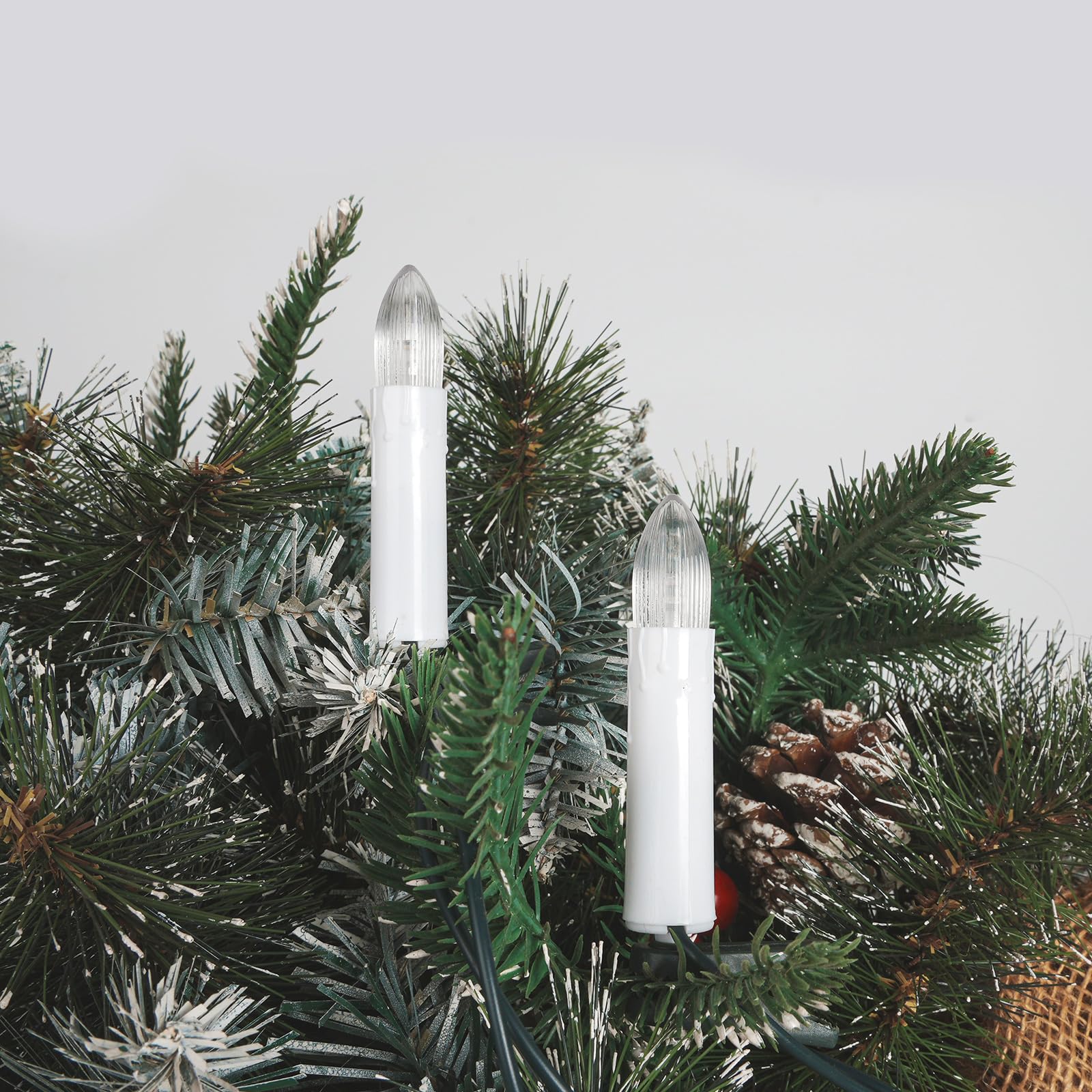 Gresonic Catena luminosa con candele a LED, bianco caldo (bianco caldo, 30 LED)
