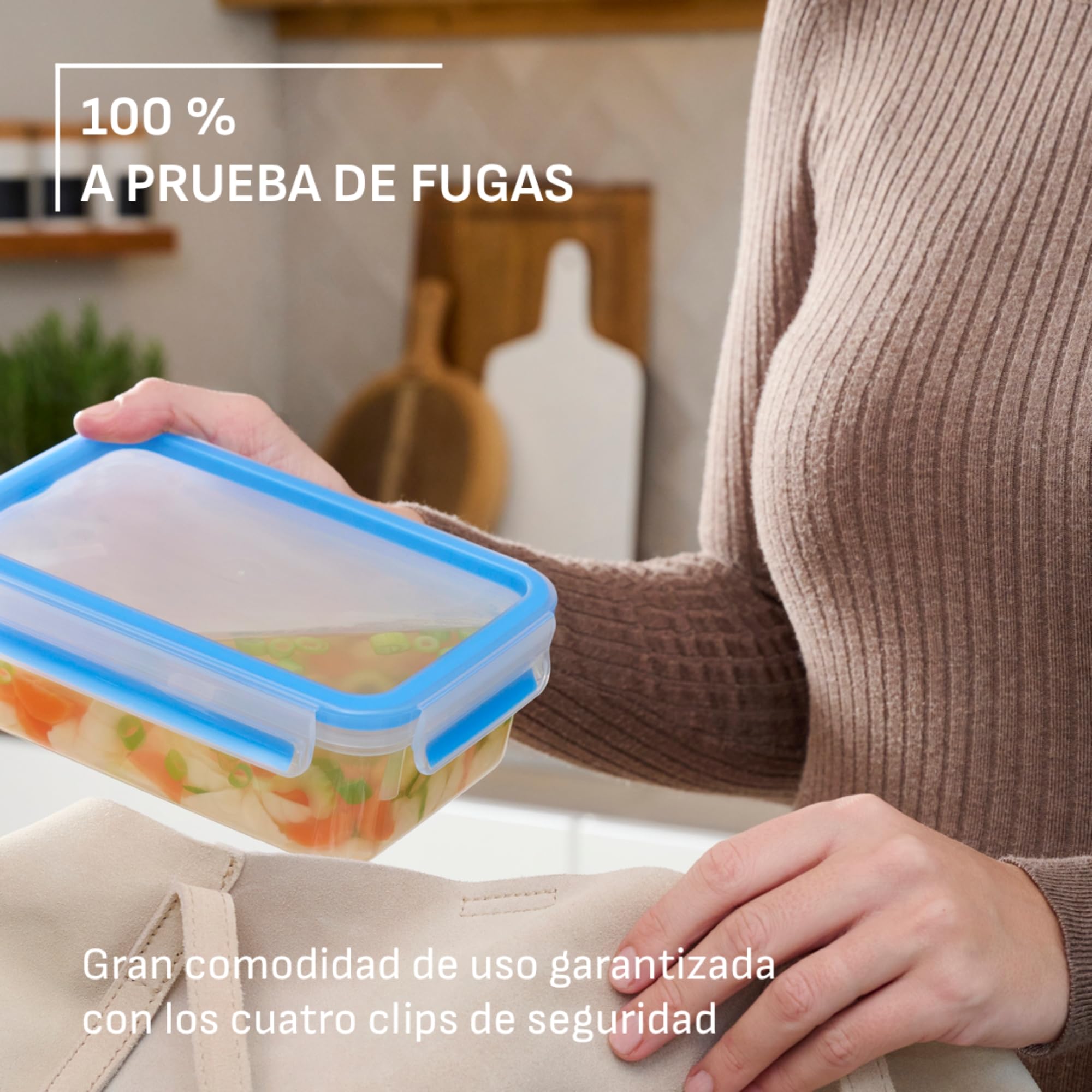 Emsa Clip&Close Fresh - Set de 3 Recipientes Herméticos Plástico de 0,55 L, higiénico, no olores ni sabores, apto lavavajillas y microondas, certificado Baby Care
