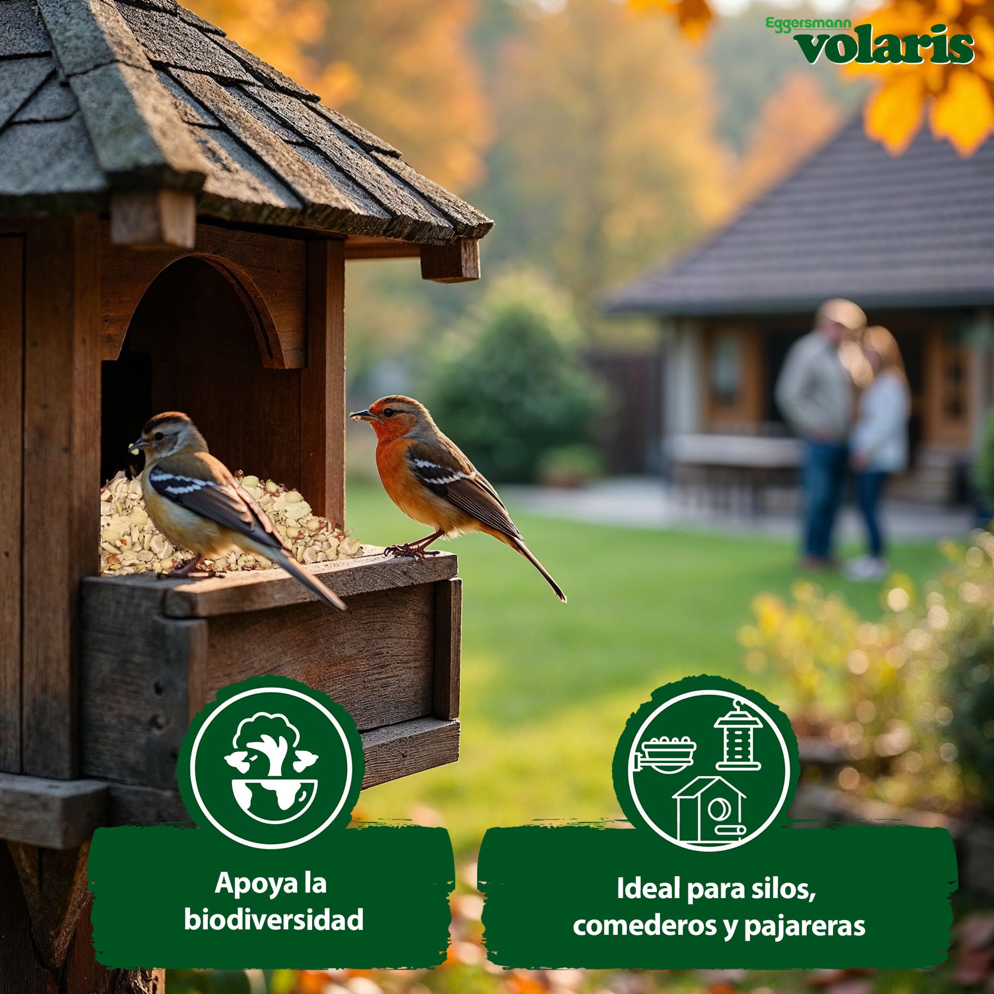 Eggersmann volaris Cacahuetes Picados 8 x 2 kg – Comida para Aves Silvestres con energía y proteínas – Núcleos de maní Picados Frescos y Naturales – Alimento para Aves Silvestres