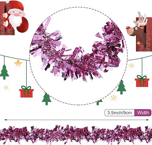 Miniatura 2 de Sosation Guirnalda de oropel de 100 pies para el día de San Valentín, guirnalda de árbol para el día de San Valentín, guirnalda de purpurina a