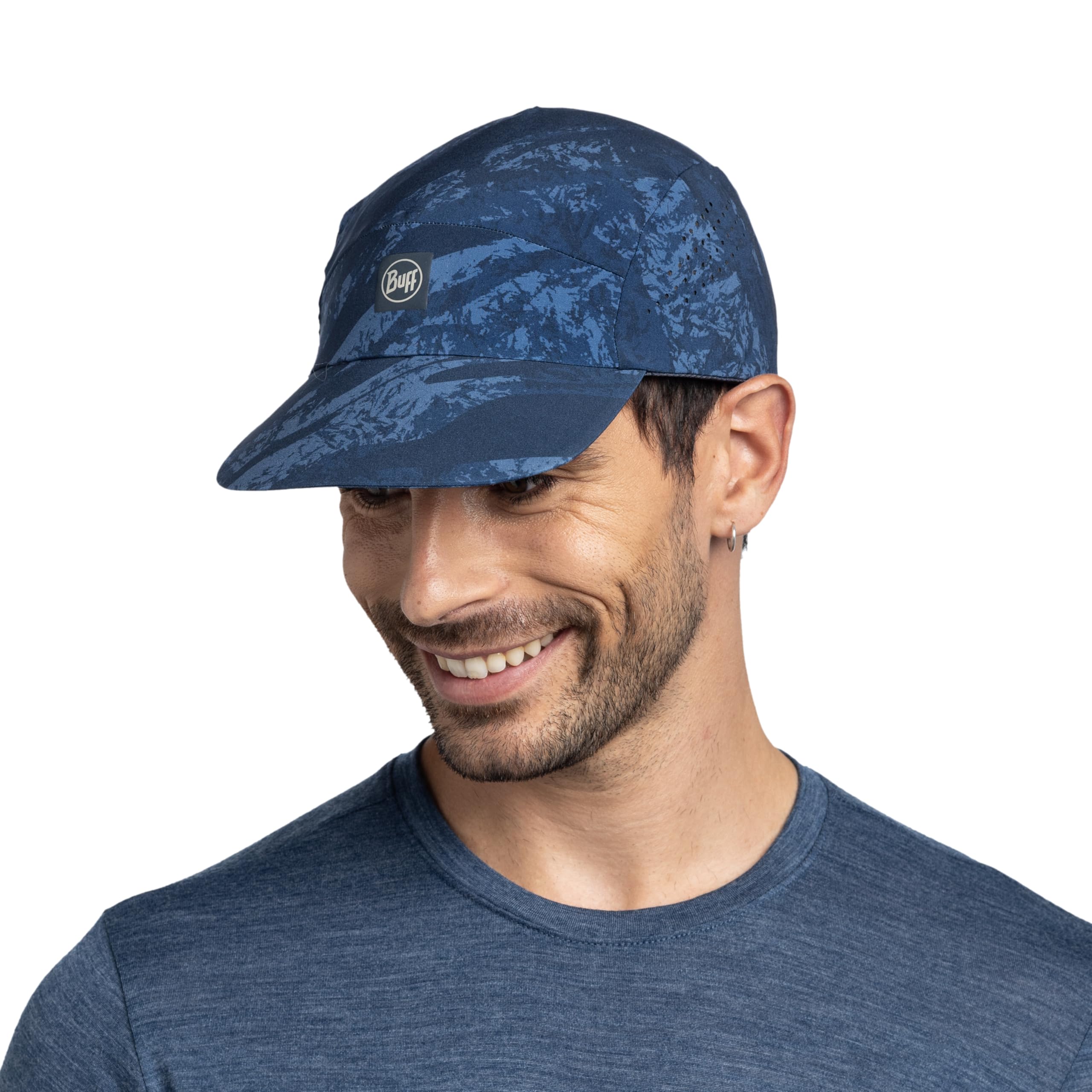 Buff®| Gorra Pack Speed Hombre Mujer Adulto Flexible, UPF50, Elemento Reflectante, Comoda, Elastica, Correr, Ventilacion, Plegable, L/XL, Azul Oscuro