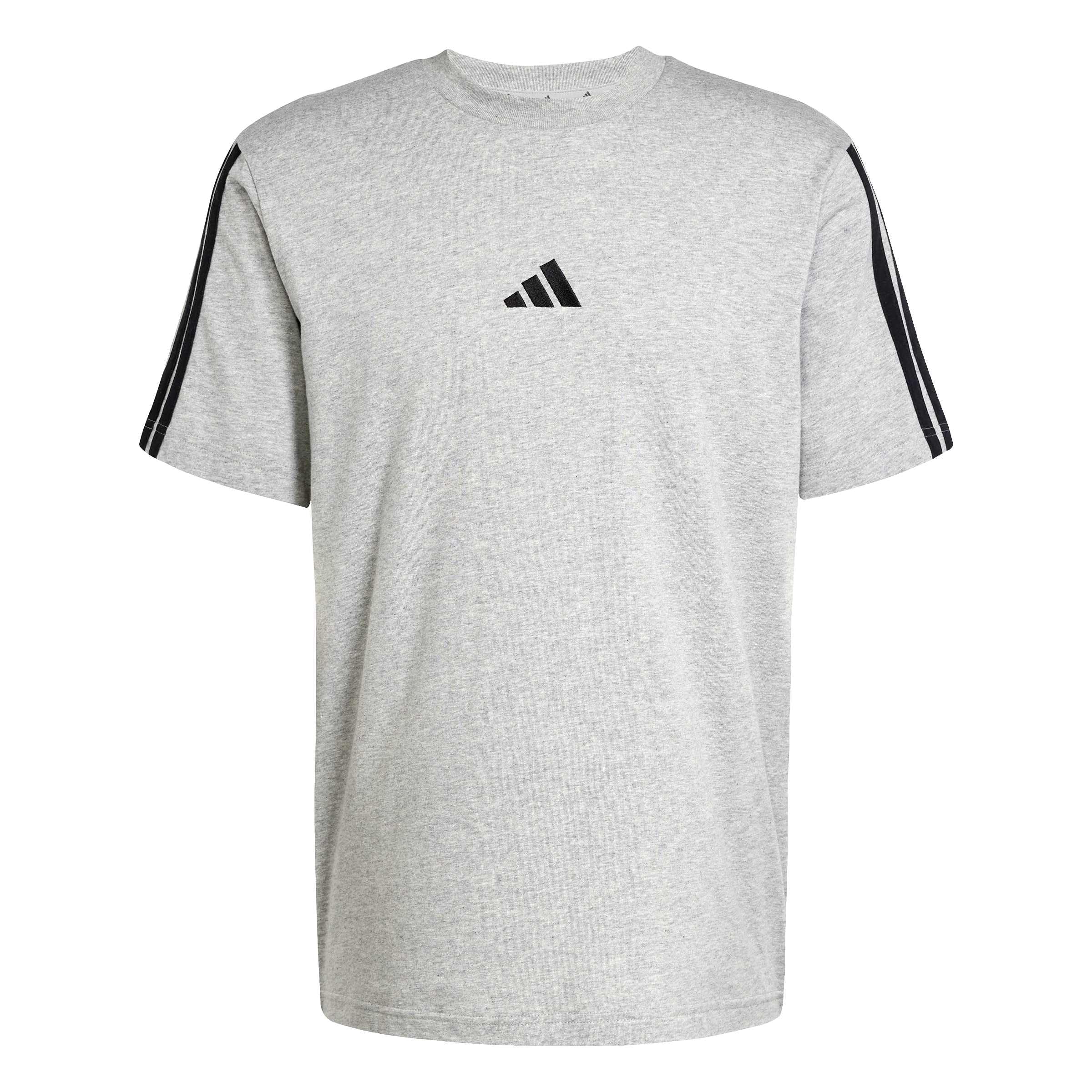 Adidas Gris Simple Jersey T-Shirt Essentials 3-Stripes