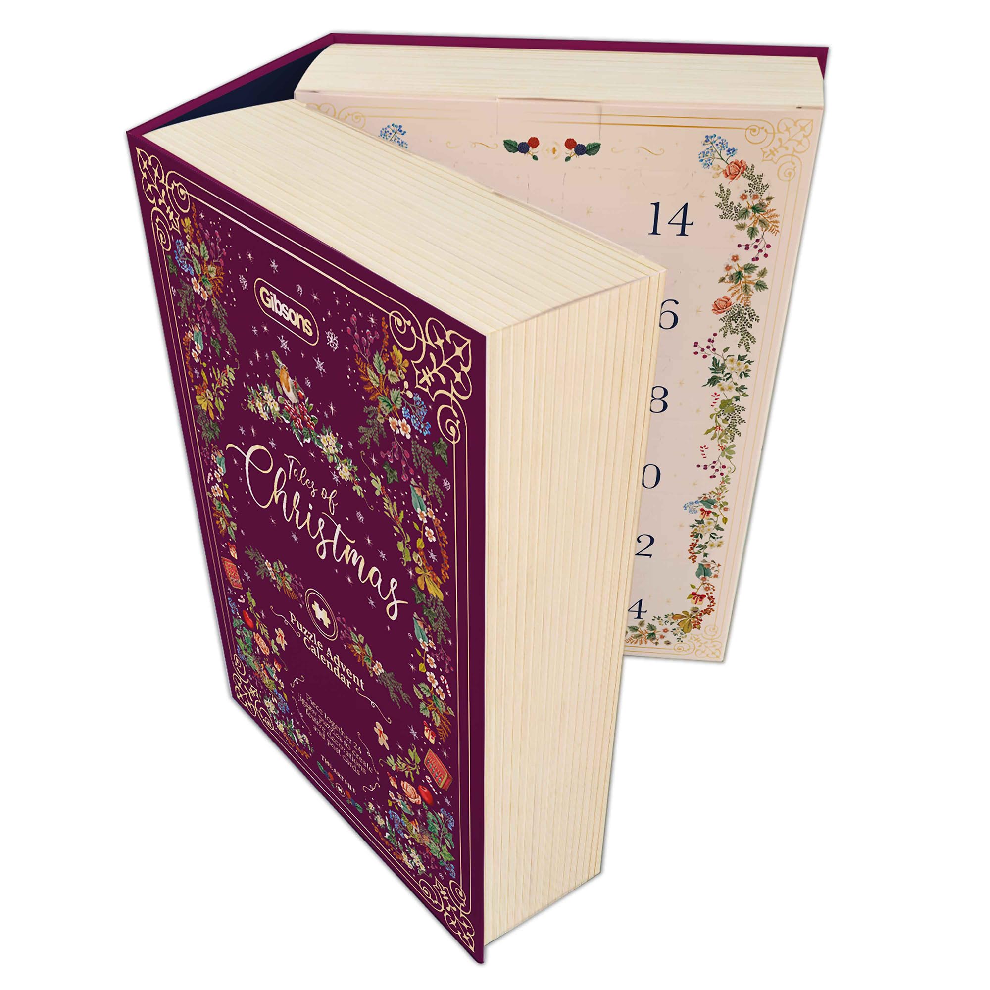 Gibsons Calendrier de l'Avent contes de Noël 2025 – 24 mini puzzles quotidiens de Noël pour adultes et enfants – Coffret cadeau de compte à rebours festif – The Art File Collection