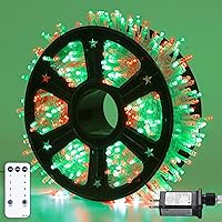Vista 20 de JMEXSUSS Luces de Cadena de Navidad LED Verdes de 250 LED para Interiores, 91.5 pies Conectables Luces LED Verdes para Exteriores Impermeables, 8