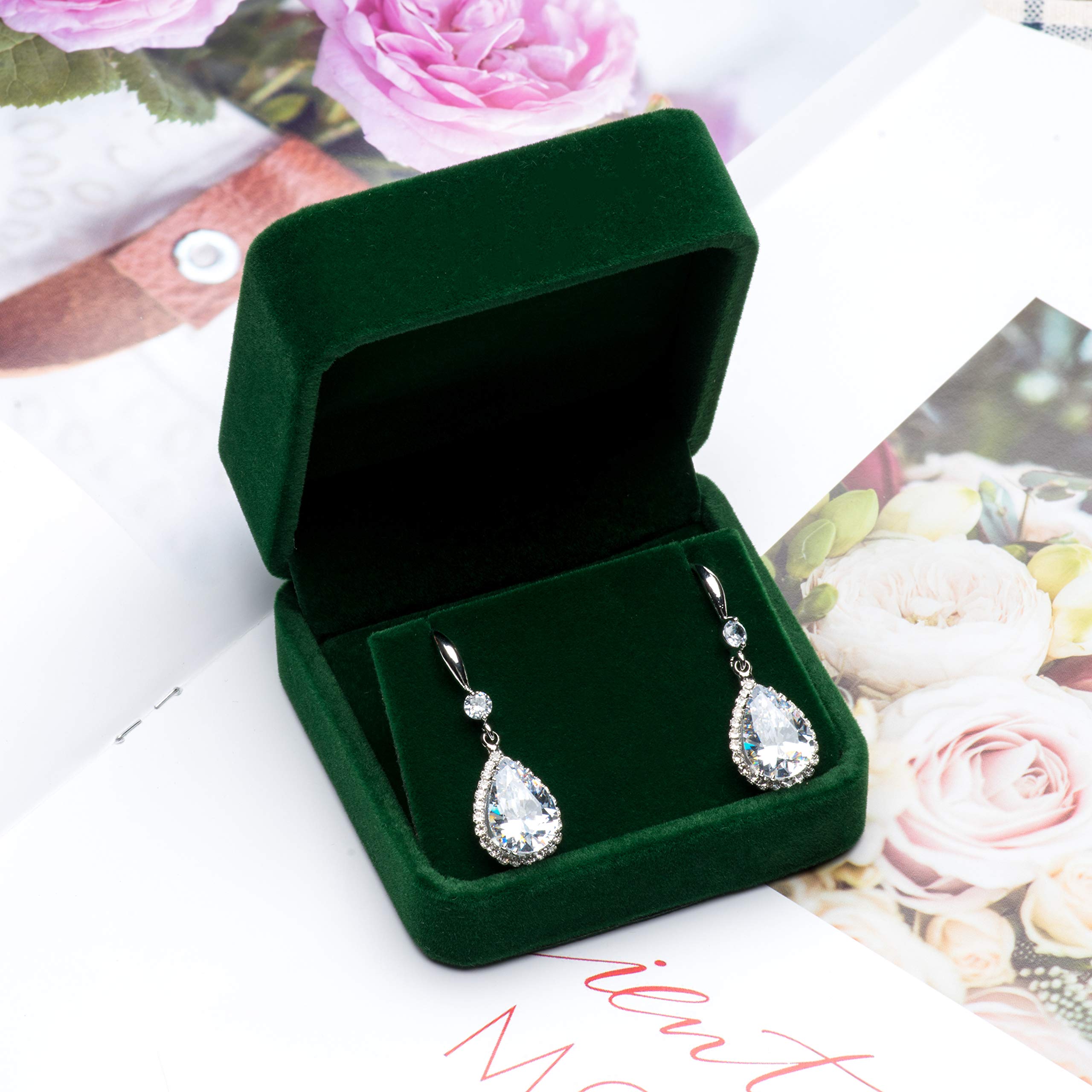 Amazon.com: Giftop Velvet Earring Gift Boxes Jewelry Box (Green