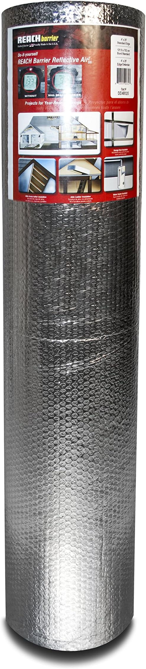 DD48025 Air Double Reflective Polyethylene Insulation Roll, 4-Feet by 25-Feet