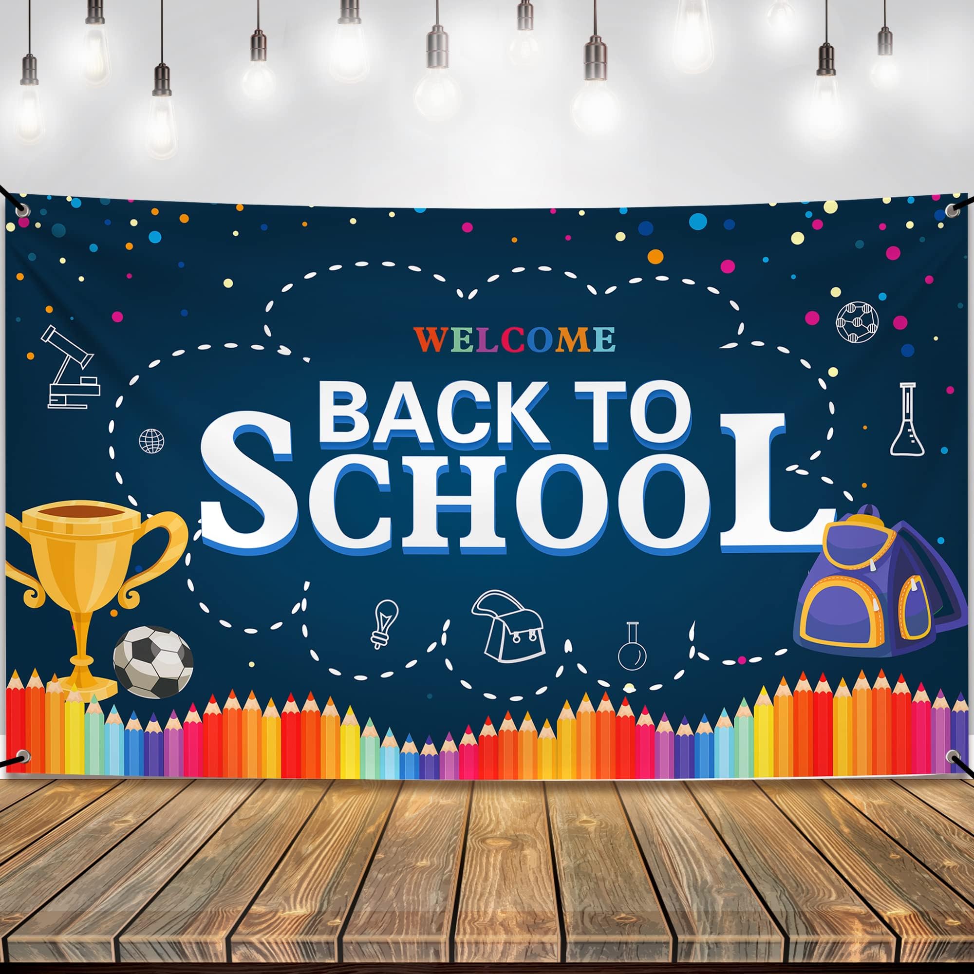 KatchOn, Welcome Back to School Banner - XtraLarge, 72x44 Inch | Blue Fabric Welcome Back Banner with White Ribbon Roll: 32 Feet | Back to School Occasion