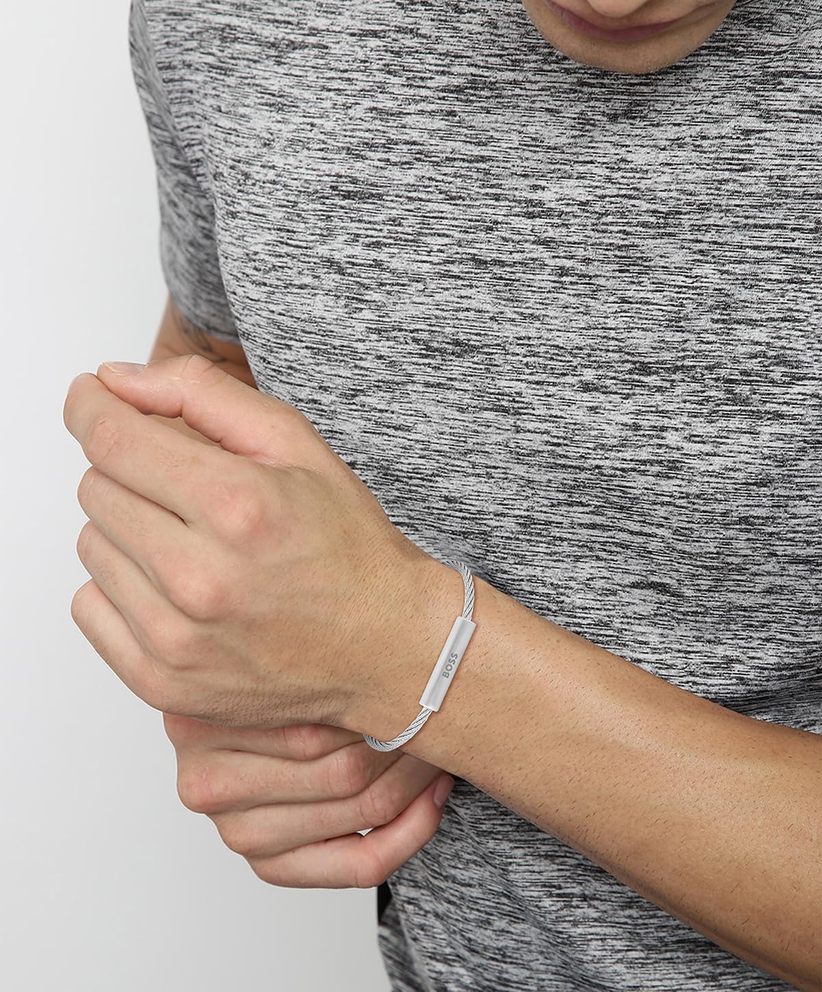 BOSS Jewelry Drahtarmband für Herren Kollektion ALEK aus Edelstahl