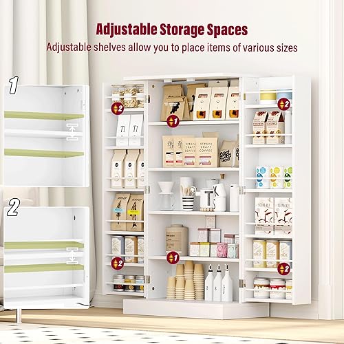 Miniatura 5 de HOME BI Gabinete de despensa de cocina de 41 pulgadas armario de almacenamiento con 6 estantes armario de ahorro de espacio armario de